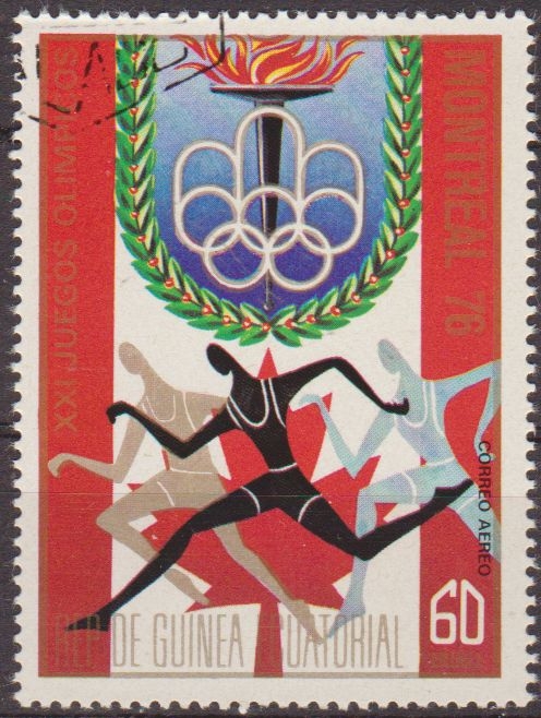 Guinea Ecuatorial 1975 Sello * Juegos Olimpicos 07 Cartel Atletismo 60ek Guinée Equatoriale Preobliteré Matasello de favor Preobliterado 